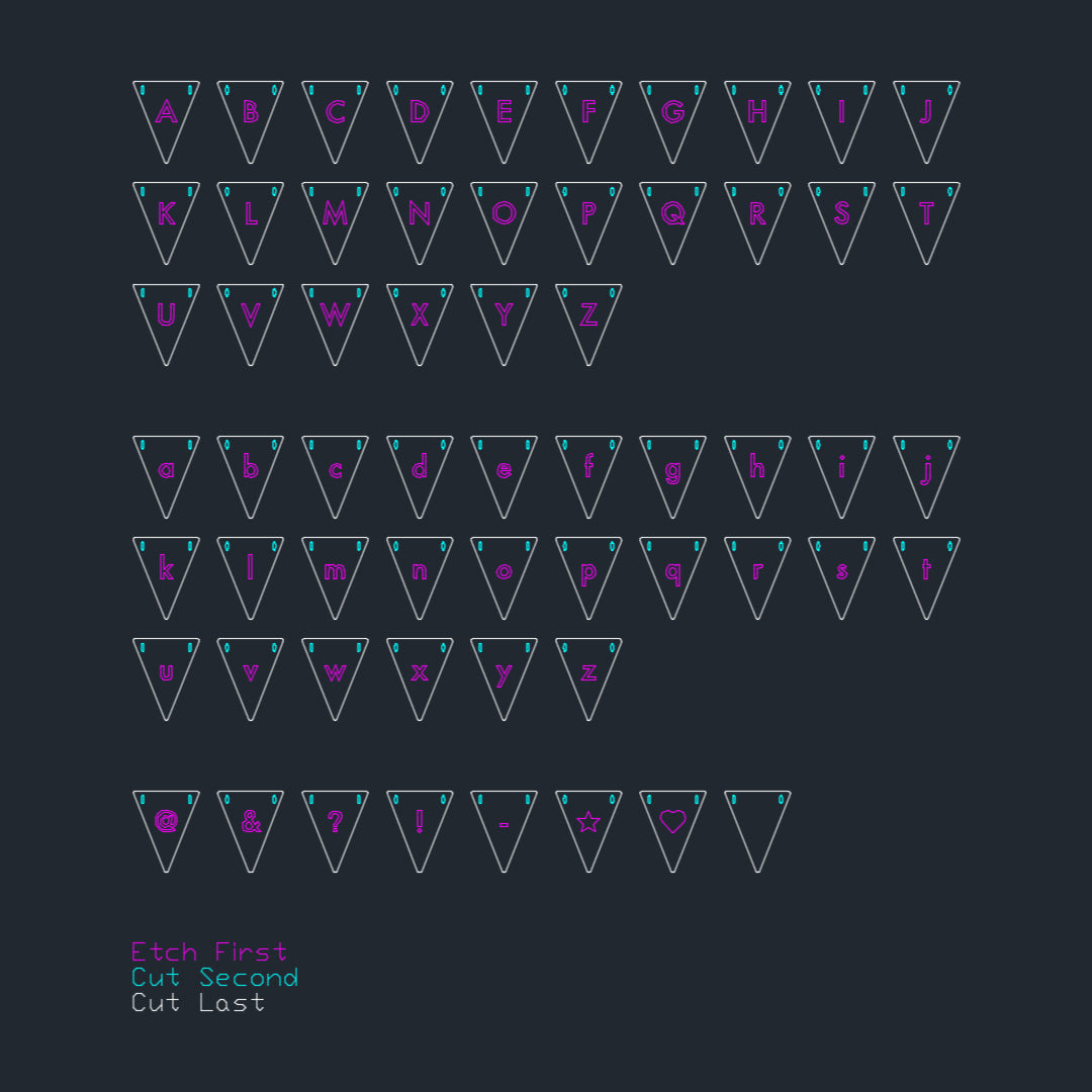 Wooden Bunting, Full Alphabet - Plans