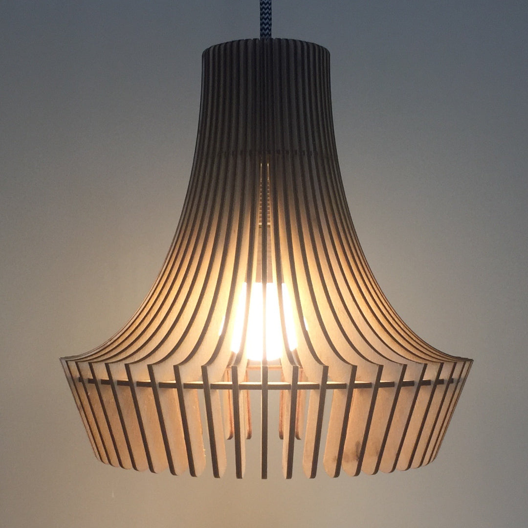 Flared Ribbed Lampshade - Baltic Birch