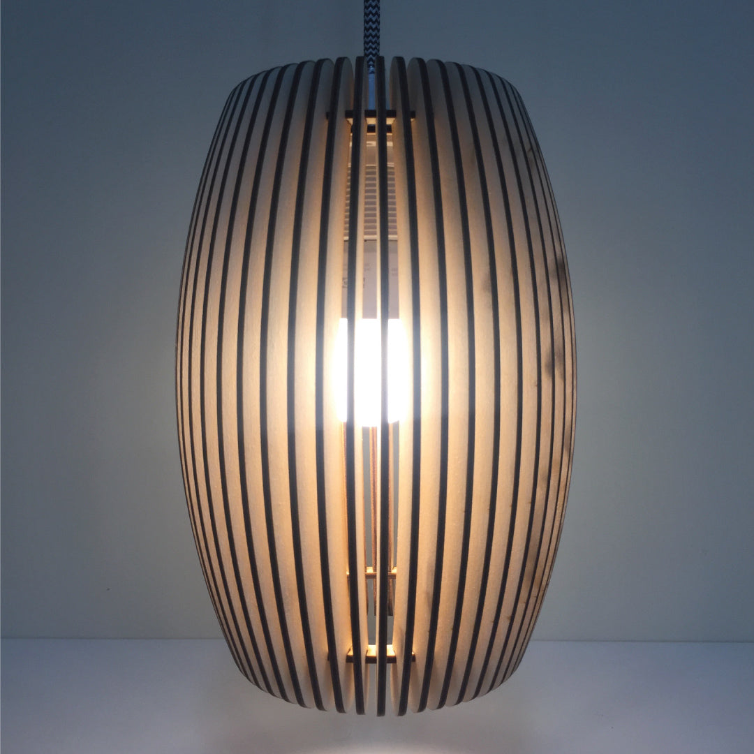 Ribbed Barrel Lampshade - Baltic Birch