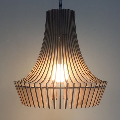 Flared Ribbed Lampshade - Baltic Birch