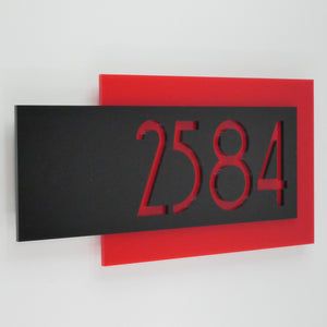 Two Tone Acrylic House Number - 12" x 6" - 002